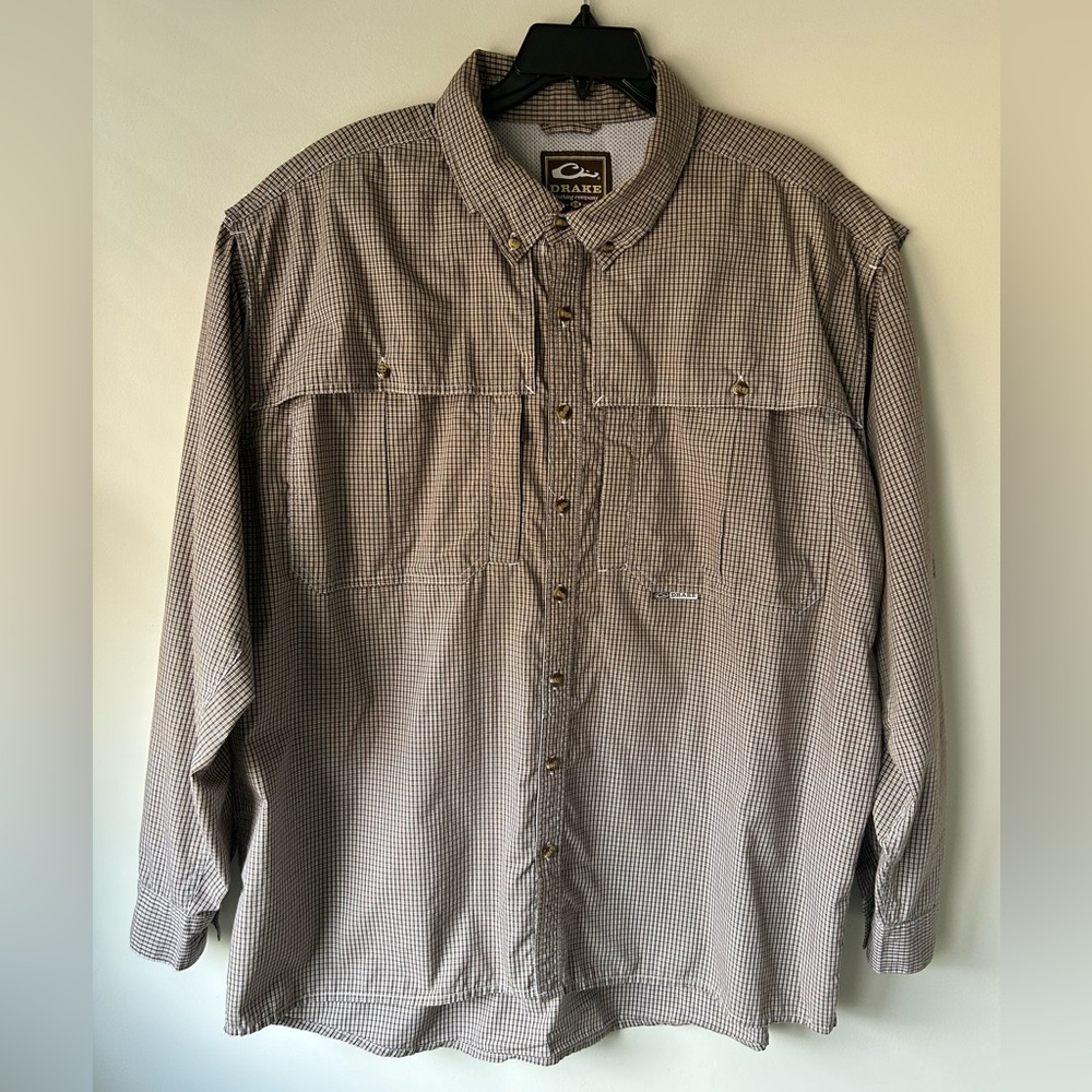 Drake men’s long sleeve, hiking fishing shirt with venting. Size XXL